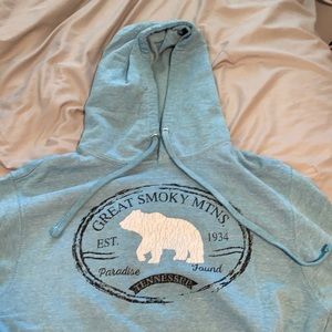 Light blue hoodie from smoky mtns